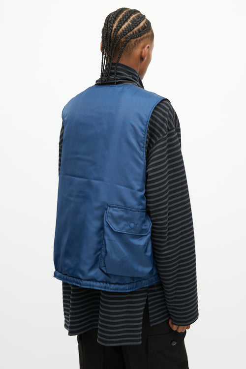 Engineered Garments Navy Reversible Puffer Vest