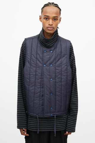 Engineered Garments Navy Reversible Puffer Vest