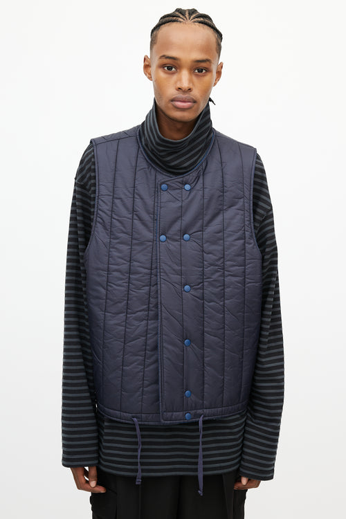 Engineered Garments Navy Reversible Puffer Vest