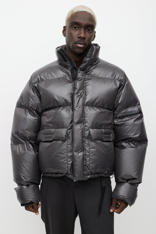 Entire Studios Metallic Grey Down Puffer Jacket