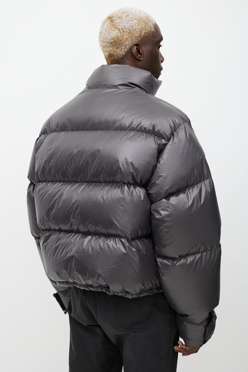 Entire Studios Metallic Grey Down Puffer Jacket