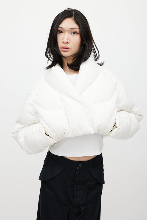 Entire Studios White A7L Down Cropped Jacket