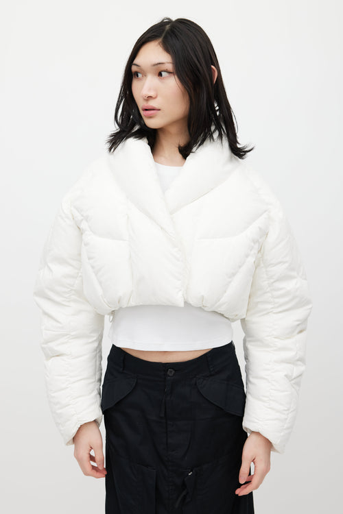 Entire Studios White A7L Down Cropped Jacket