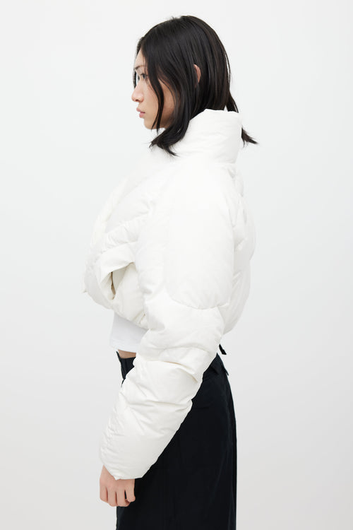 Entire Studios White A7L Down Cropped Jacket