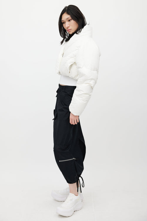 Entire Studios White A7L Down Cropped Jacket