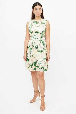 Erdem Cream 
Multicolour Floral Silk Dress