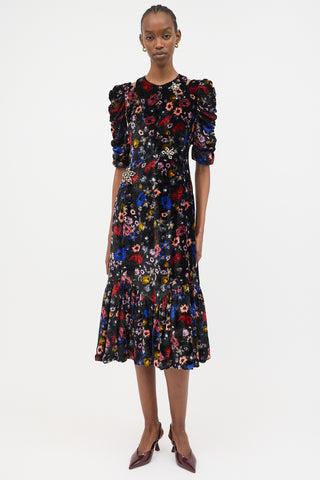 Erdem FW 2018 Velvet Floral Anthea Dress