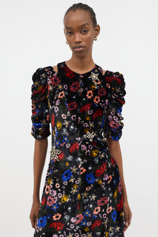 Erdem FW 2018 Velvet Floral Anthea Dress