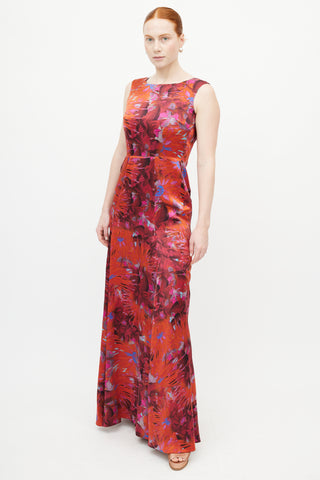 Erdem Red 
Multicolour Floral Dress