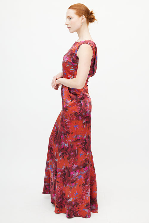 Erdem Red 
Multicolour Floral Dress