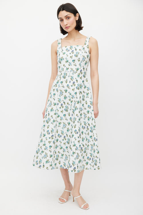 Erdem White 
Multicolour Floral Polly Dress