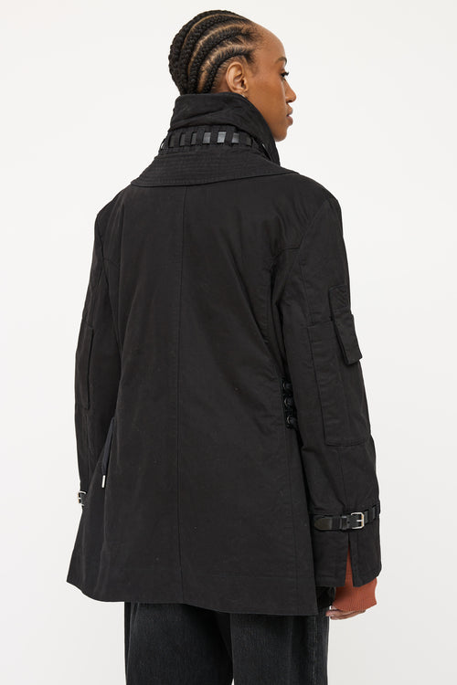 Ermanno Scervino Black Buckle Panel Coat