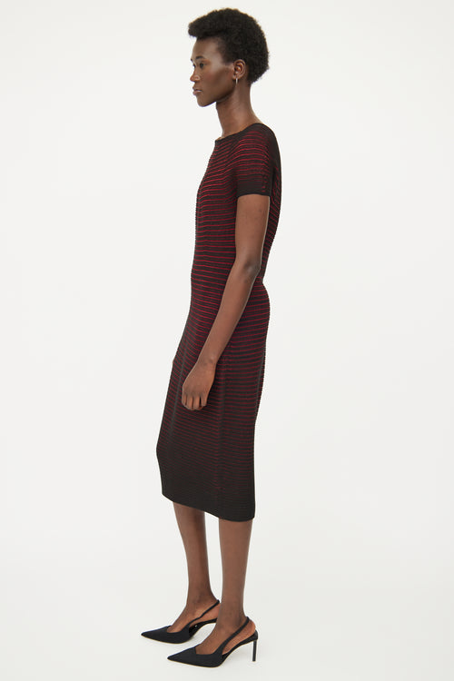 Escada Red 
Black Glitter Knit Dress