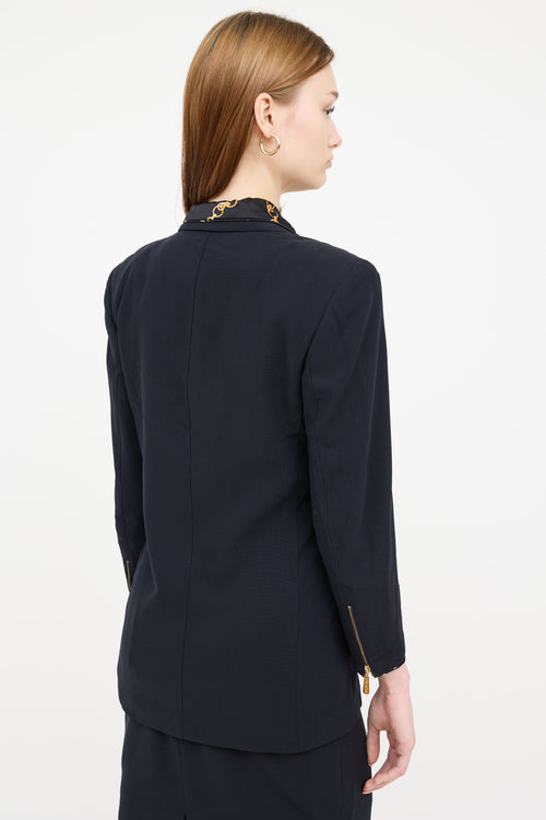 Escada Black Wool Skirt Suit