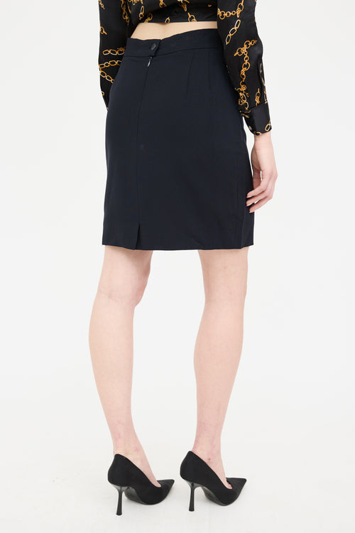 Escada Black Wool Skirt Suit