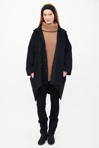 Eskandar Black Wool 
Cashmere Coat