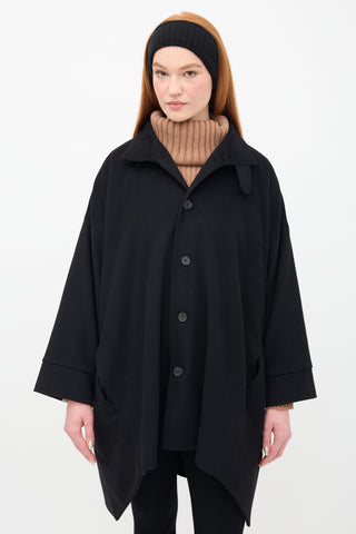 Eskandar Black Wool 
Cashmere Coat