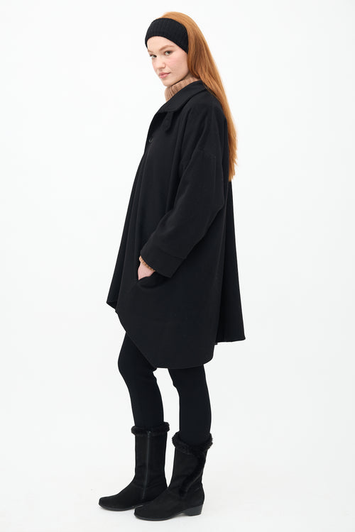 Eskandar Black Wool 
Cashmere Coat