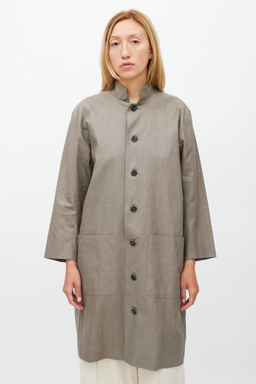 Eskandar Grey Linen Blazer