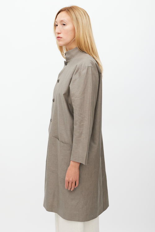 Eskandar Grey Linen Blazer