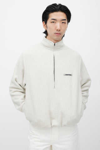 Essentials Cream 
Black Fleece Sweater