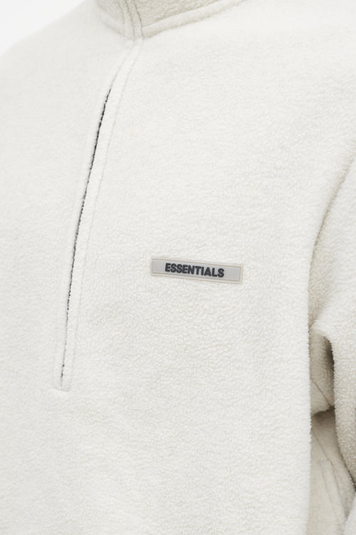 Essentials Cream 
Black Fleece Sweater