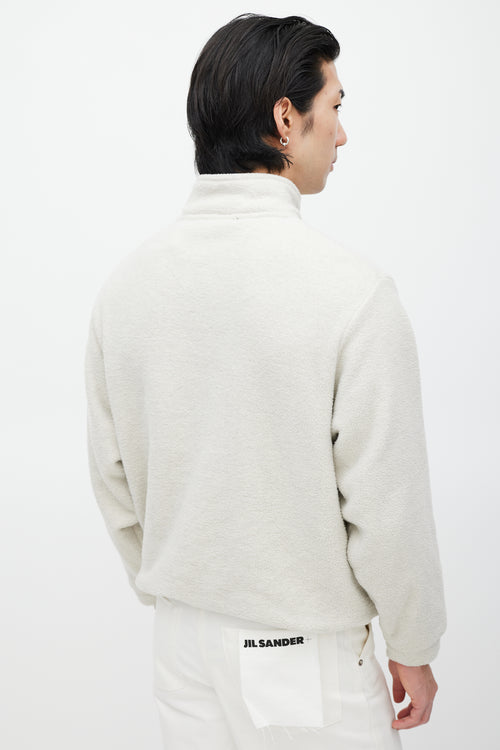 Essentials Cream 
Black Fleece Sweater