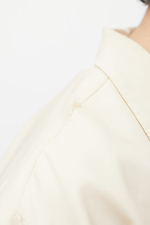 Essentials Cream Nylon Logo Shirt Jacket