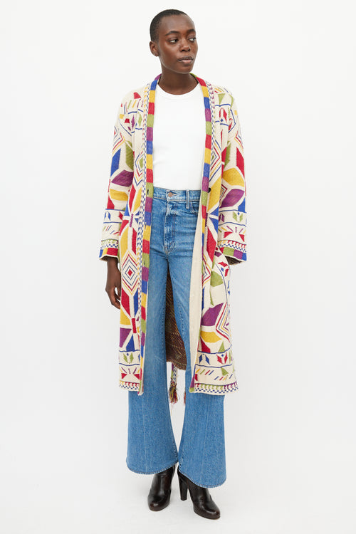 Etro Beige 
Multi Long Belted Cardigan