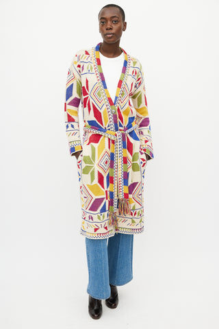 Etro Beige 
Multi Long Belted Cardigan