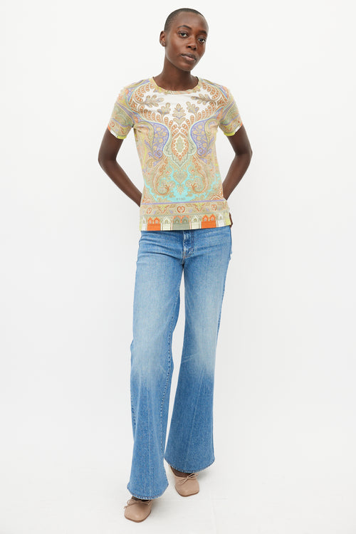 Etro Beige 
Multicolour Paisley T-Shirt