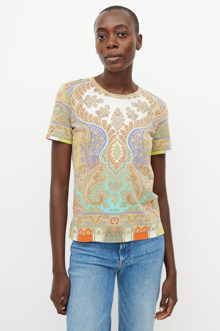 Etro Beige 
Multicolour Paisley T-Shirt