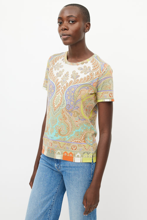 Etro Beige 
Multicolour Paisley T-Shirt