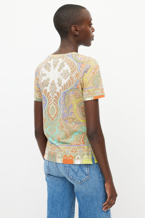 Etro Beige 
Multicolour Paisley T-Shirt