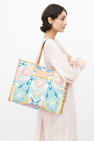 Etro Beige 
Multicolour Woven Globetrotter Tote Bag