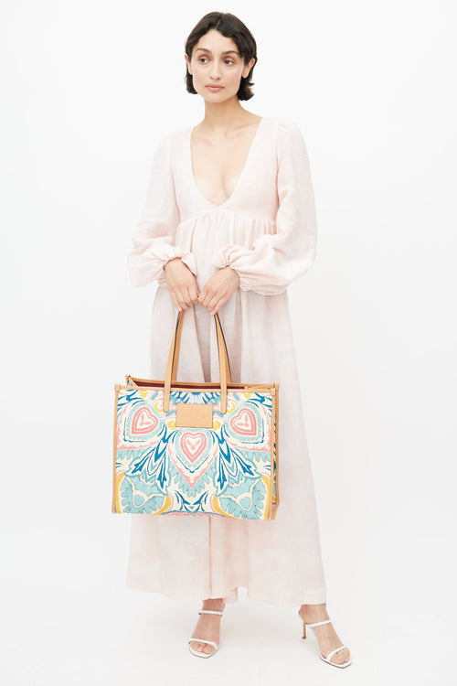 Etro Beige 
Multicolour Woven Globetrotter Tote Bag