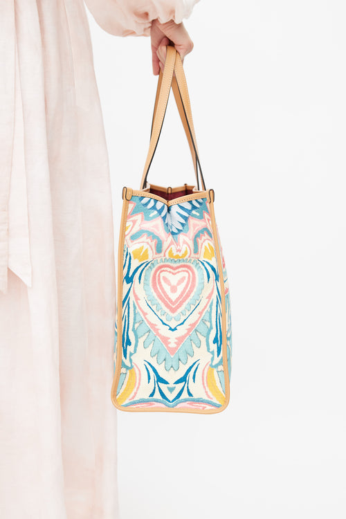 Etro Beige 
Multicolour Woven Globetrotter Tote Bag