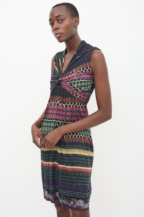 Etro Black 
Multi Printed Sleeveless Dress