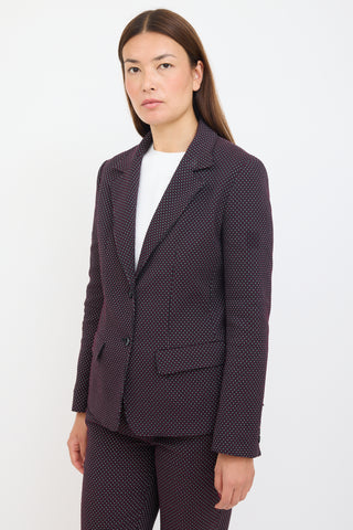 Etro Black 
Multicolour Polka Dot Woven Suit