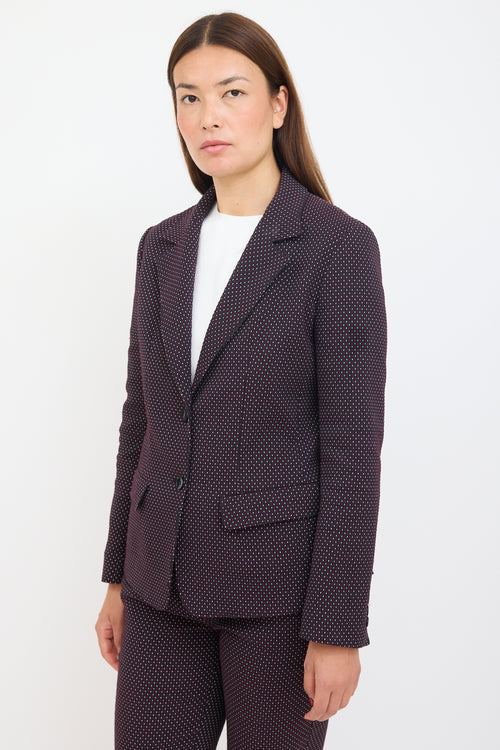 Etro Black 
Multicolour Polka Dot Woven Suit