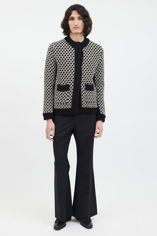 Etro Black 
White Knit Cardigan