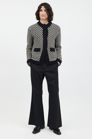 Etro Black 
White Knit Cardigan