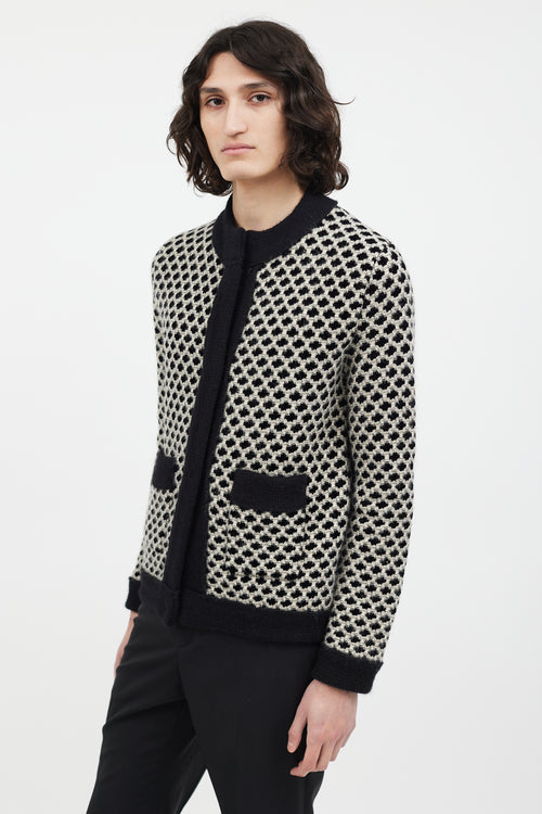 Etro Black 
White Knit Cardigan