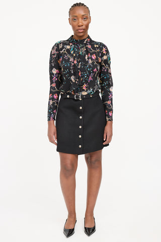 Etro Wool Belted Skirt