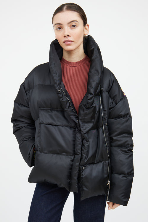 Etro Black 
Multi Down Graphic Puffer Jacket