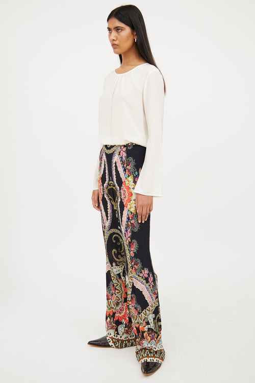 Etro Black 
Multicolour Paisley Pant