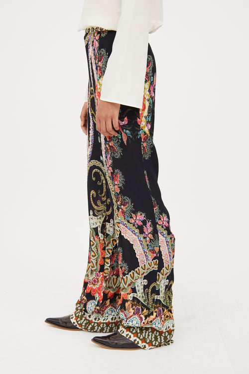 Etro Black 
Multicolour Paisley Pant