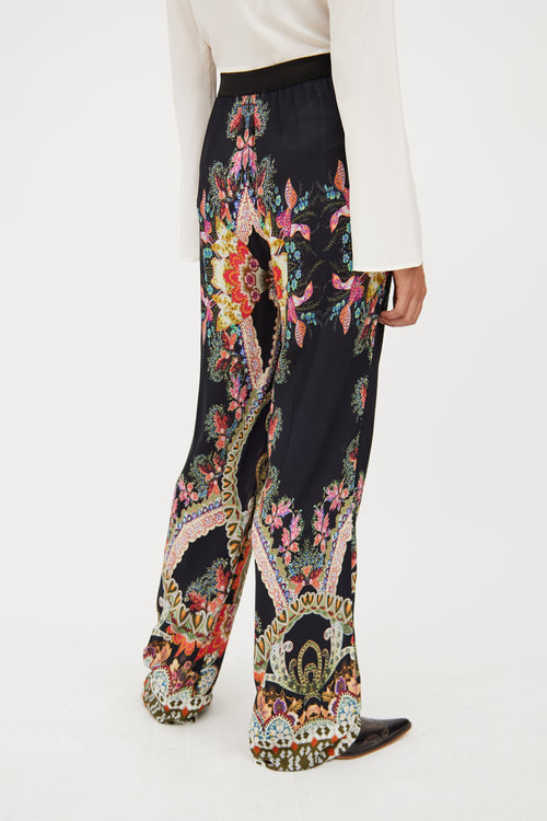 Etro Black 
Multicolour Paisley Pant