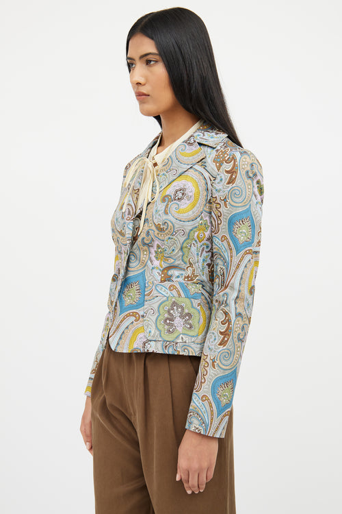 Etro Blue 
Multi Paisley Blazer