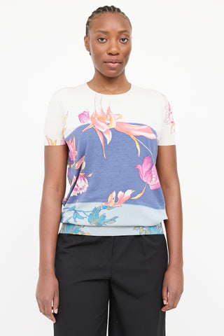 Etro Silk Floral Knit Top